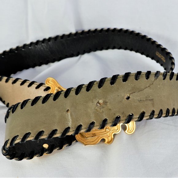 Escada Woman’s Leather Belt Large Gold Buckle 41” main image 7